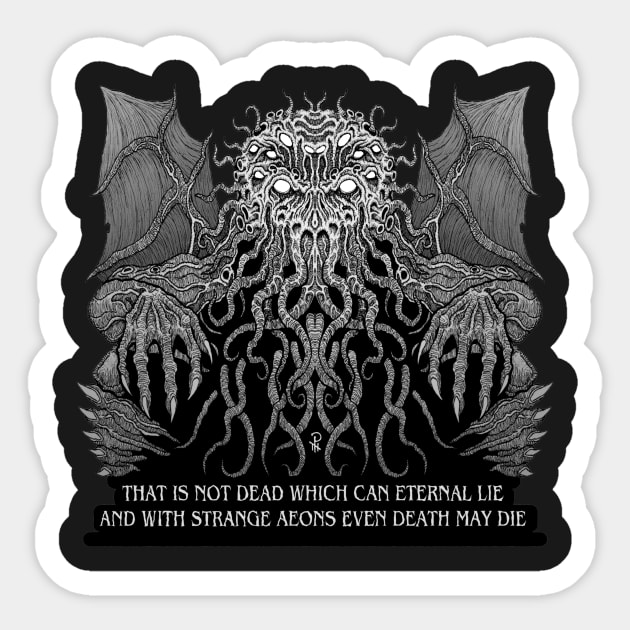 Gray Cthulhu Sticker by azhmodai